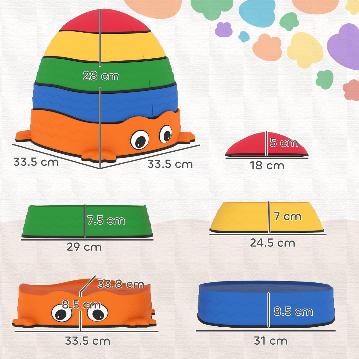 Frog-Shaped Stepping Stones (Set of 5)