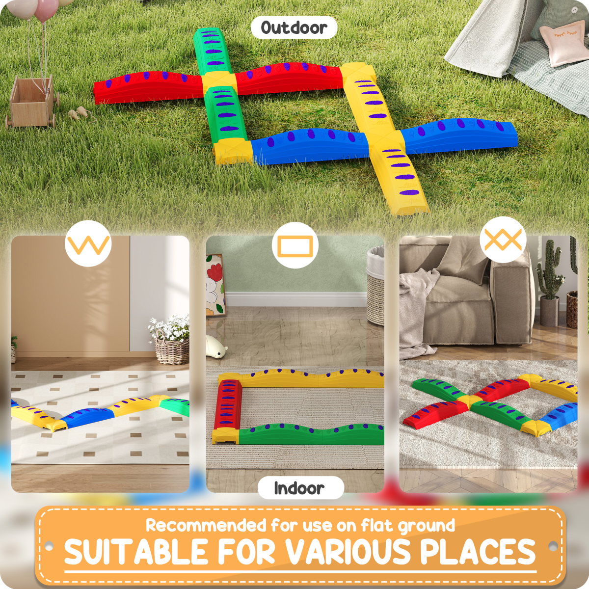 Configurable Balance Beam Set (12 Pieces)