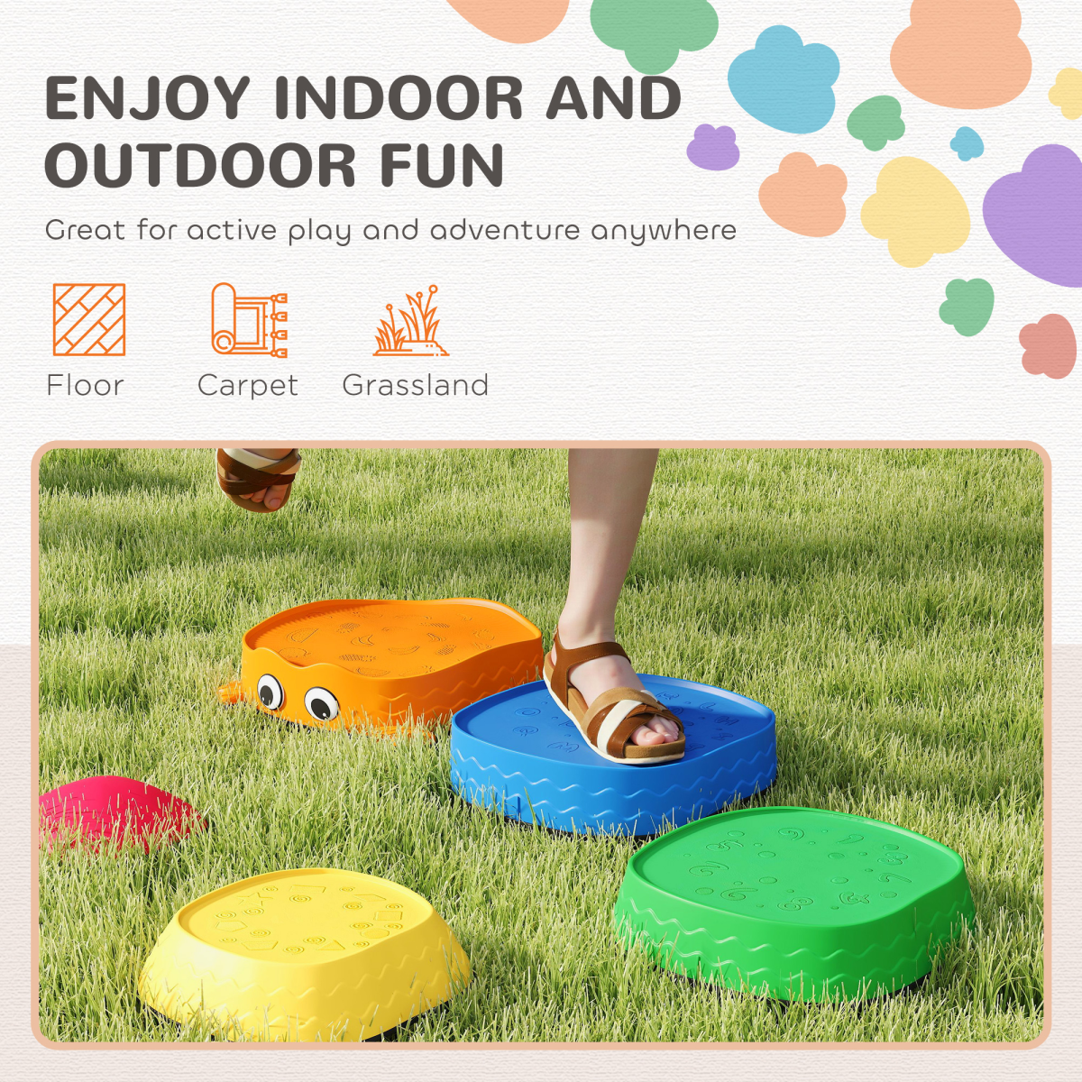 Frog-Shaped Stepping Stones (Set of 5)