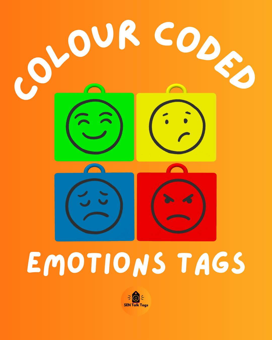Colour Coded Emotions Tags (Set of 4)