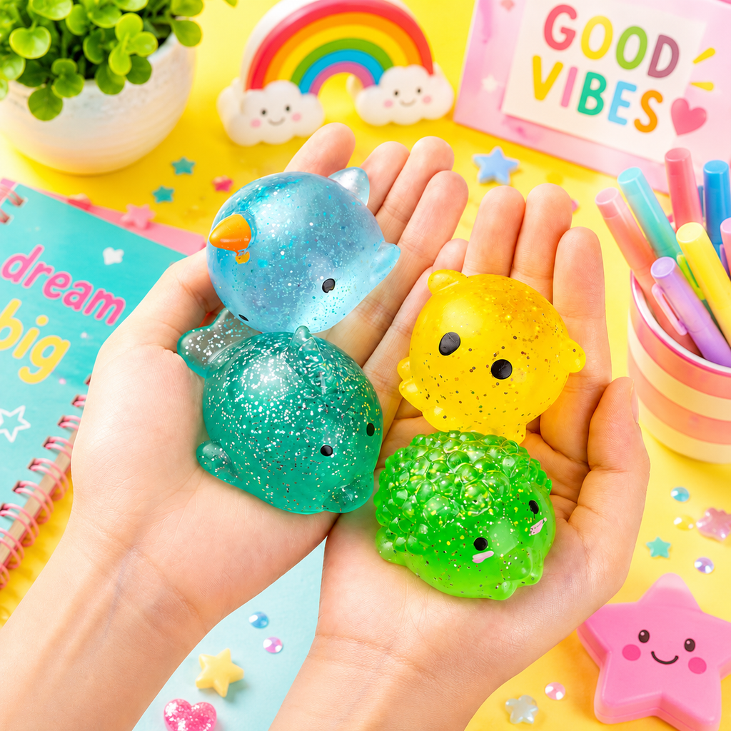 Glitter Squishy Mochi Fidget Toy