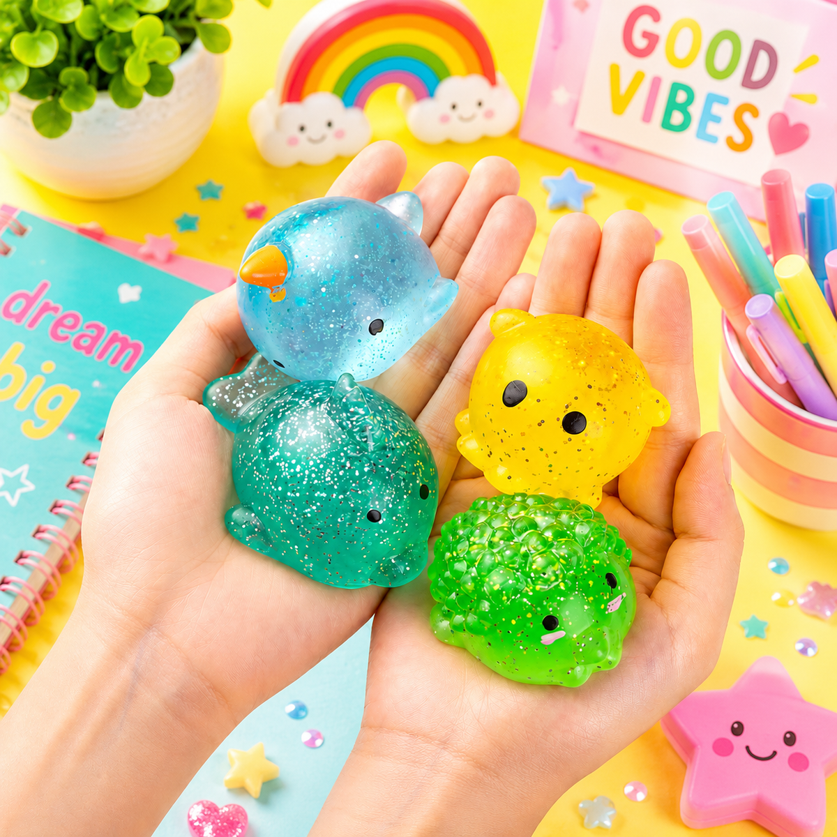 Glitter Squishy Mochi Fidget Toy