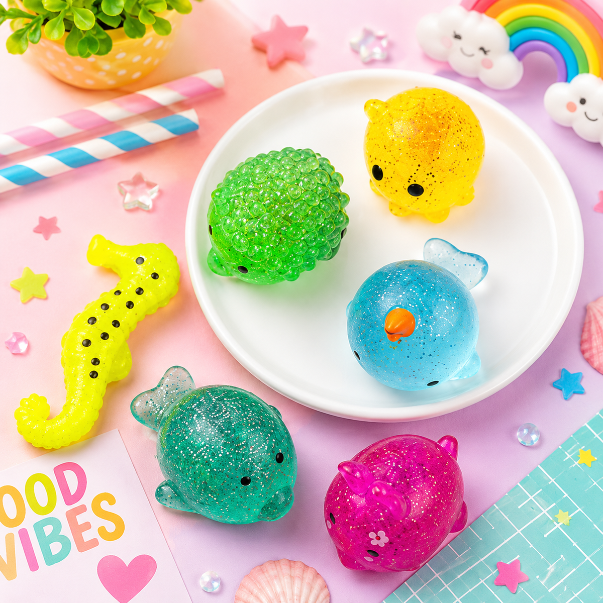 Glitter Squishy Mochi Fidget Toy